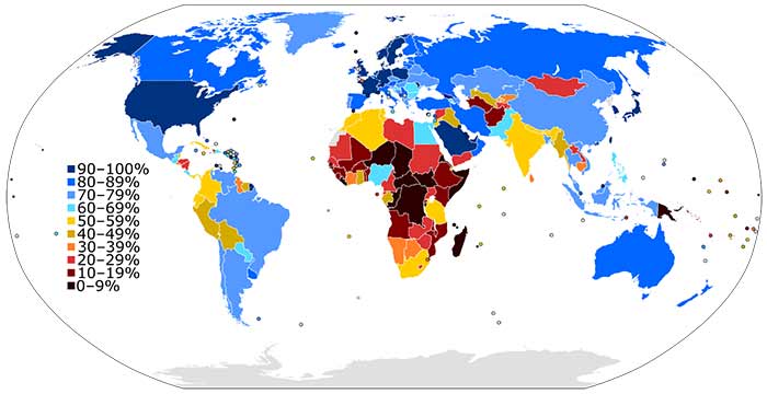 نقشه نفوذ اینترنت جهانی ۲۰۲۵