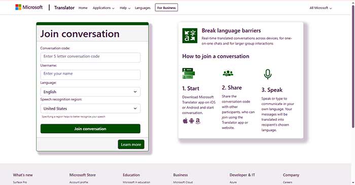Microsoft Translator(مایکروسافت ترنسلیتور)