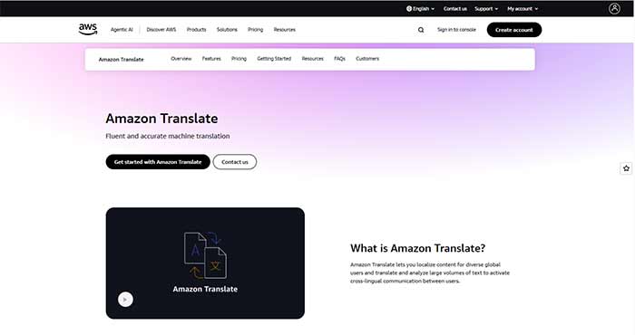 Amazon Translate(آمازون ترنسلیت)